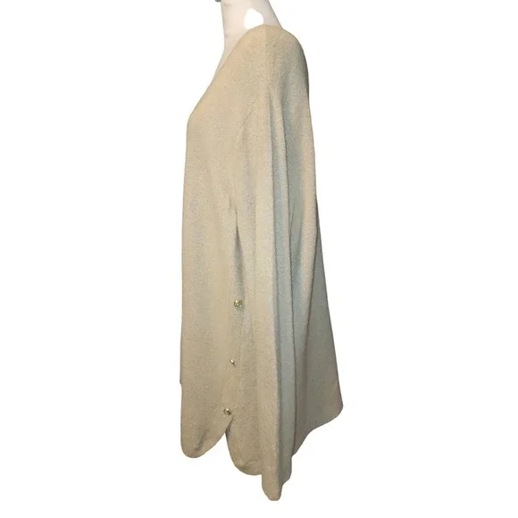 Ellos Cozy Knit Sweater Tunic Button Accent Beige 1X - Picture 2 of 8